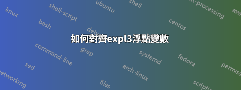 如何對齊expl3浮點變數