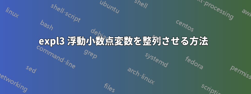 expl3 浮動小数点変数を整列させる方法 