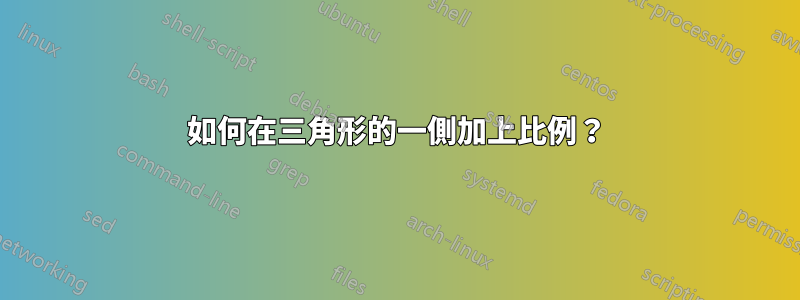 如何在三角形的一側加上比例？