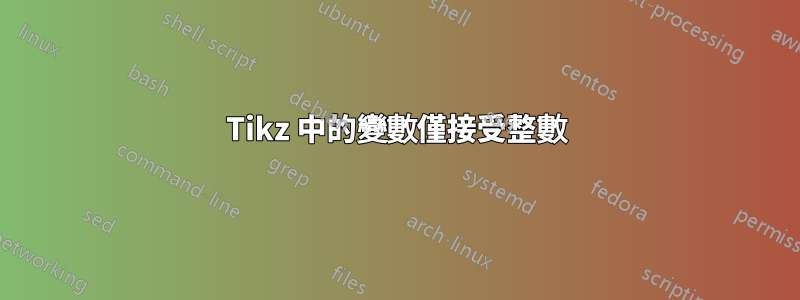 Tikz 中的變數僅接受整數