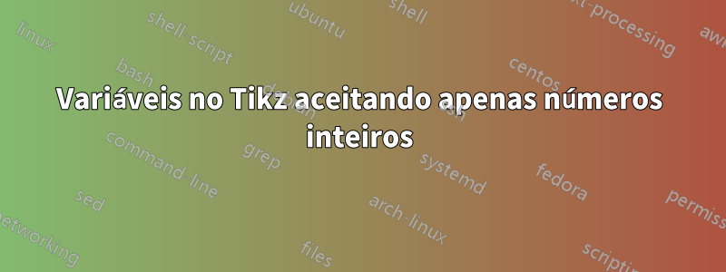 Variáveis ​​​​no Tikz aceitando apenas números inteiros