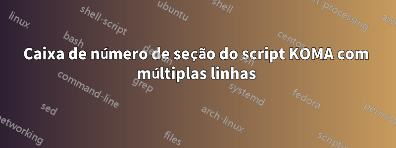 Caixa de número de seção do script KOMA com múltiplas linhas