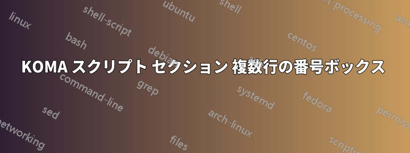 KOMA スクリプト セクション 複数行の番号ボックス