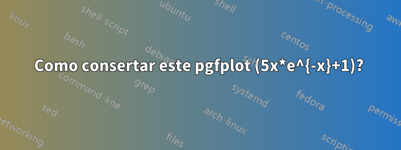 Como consertar este pgfplot (5x*e^{-x}+1)?