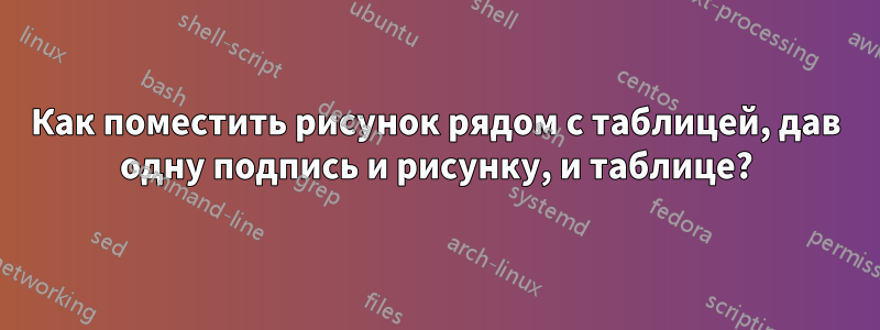 Как поместить рисунок рядом с таблицей, дав одну подпись и рисунку, и таблице?