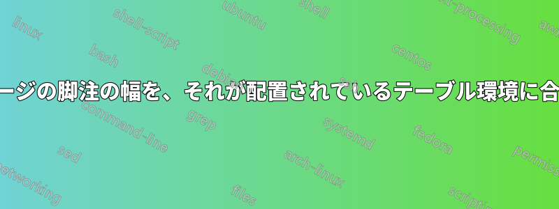 ミニページの脚注の幅を、それが配置されているテーブル環境に合わせる