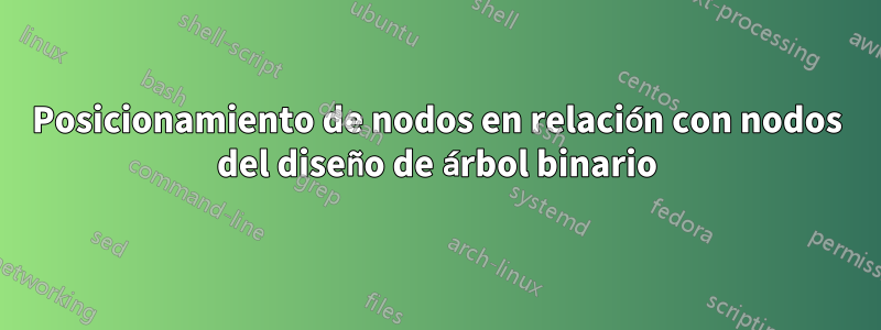 Posicionamiento de nodos en relación con nodos del diseño de árbol binario