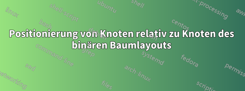 Positionierung von Knoten relativ zu Knoten des binären Baumlayouts