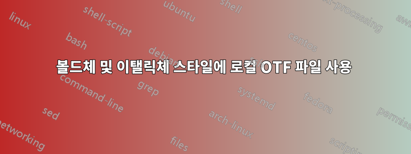 볼드체 및 이탤릭체 스타일에 로컬 OTF 파일 사용