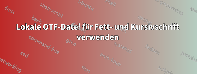 Lokale OTF-Datei für Fett- und Kursivschrift verwenden