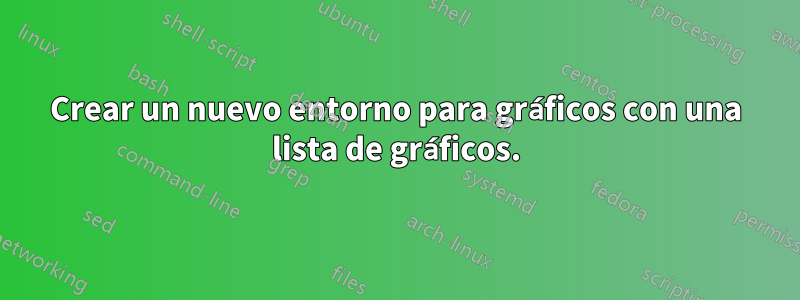 Crear un nuevo entorno para gráficos con una lista de gráficos.