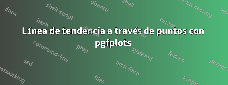 Línea de tendencia a través de puntos con pgfplots