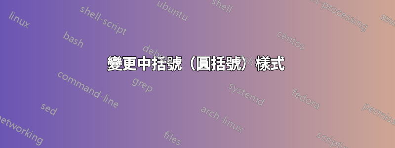 變更中括號（圓括號）樣式