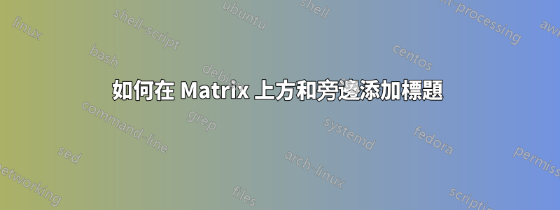 如何在 Matrix 上方和旁邊添加標題