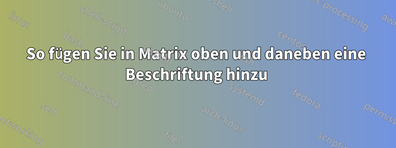 So fügen Sie in Matrix oben und daneben eine Beschriftung hinzu