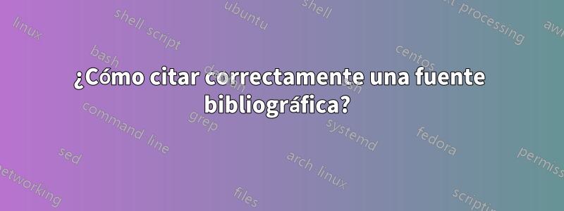 ¿Cómo citar correctamente una fuente bibliográfica? 