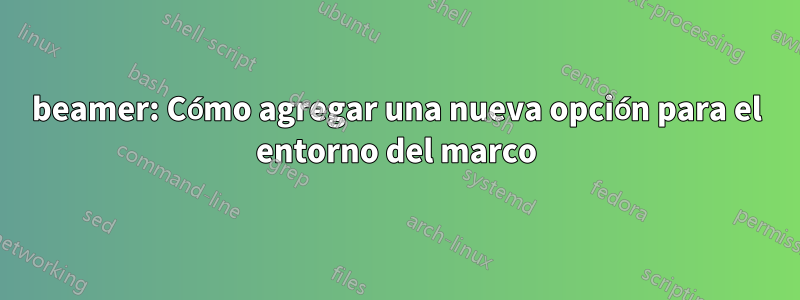 beamer: Cómo agregar una nueva opción para el entorno del marco