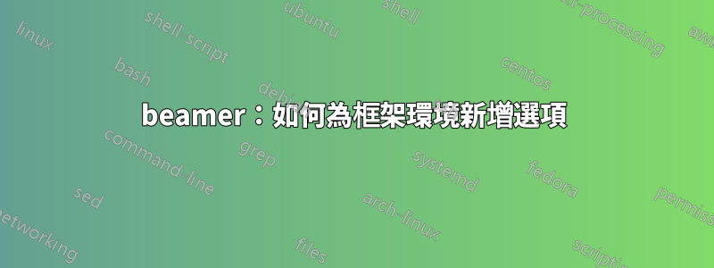 beamer：如何為框架環境新增選項