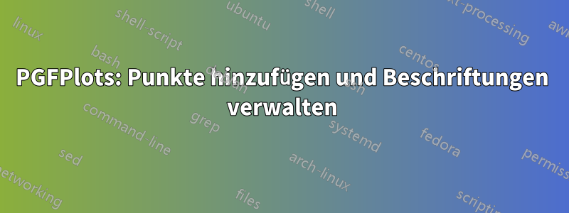 PGFPlots: Punkte hinzufügen und Beschriftungen verwalten
