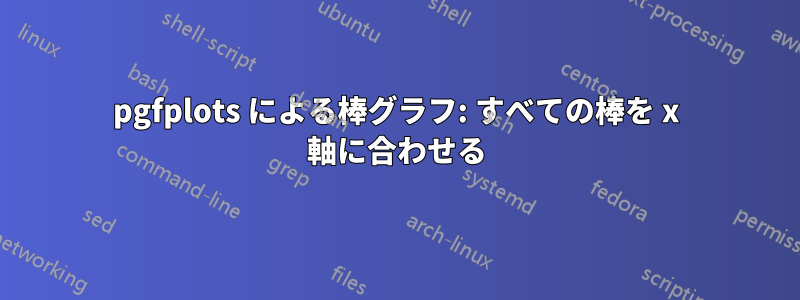 pgfplots による棒グラフ: すべての棒を x 軸に合わせる