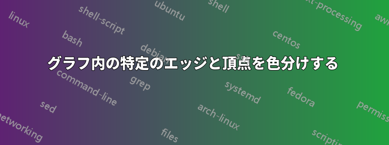 グラフ内の特定のエッジと頂点を色分けする