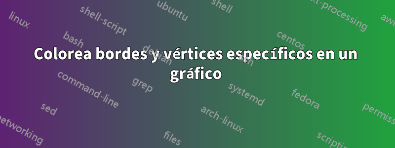 Colorea bordes y vértices específicos en un gráfico