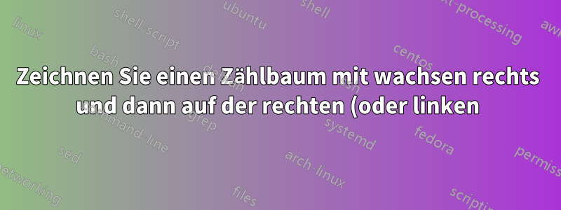 Zeichnen Sie einen Zählbaum mit wachsen rechts und dann auf der rechten (oder linken) Seite platziert, die auf dem Bild gezeigt
