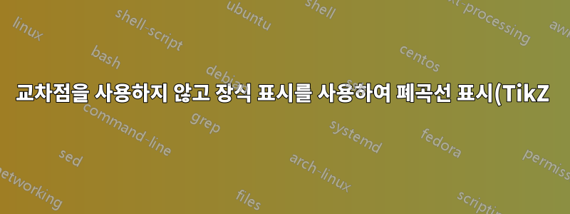 교차점을 사용하지 않고 장식 표시를 사용하여 폐곡선 표시(TikZ)