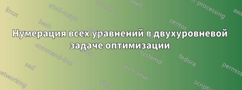Нумерация всех уравнений в двухуровневой задаче оптимизации
