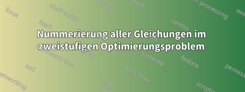 Nummerierung aller Gleichungen im zweistufigen Optimierungsproblem