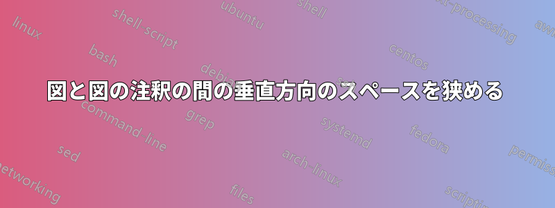 図と図の注釈の間の垂直方向のスペースを狭める
