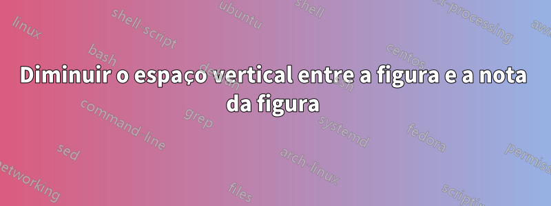 Diminuir o espaço vertical entre a figura e a nota da figura