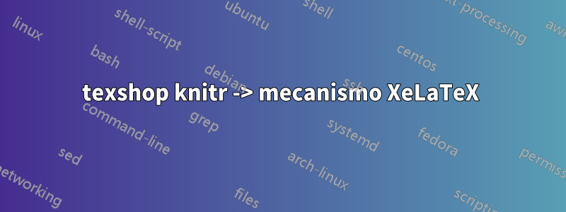 texshop knitr -> mecanismo XeLaTeX
