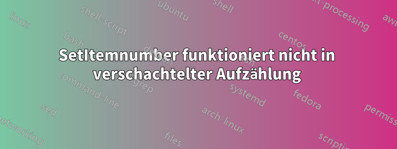SetItemnumber funktioniert nicht in verschachtelter Aufzählung