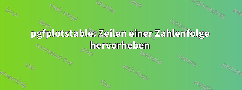 pgfplotstable: Zeilen einer Zahlenfolge hervorheben