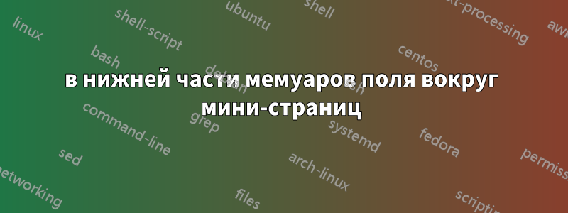 в нижней части мемуаров поля вокруг мини-страниц