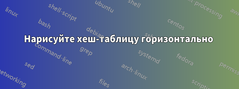 Нарисуйте хеш-таблицу горизонтально