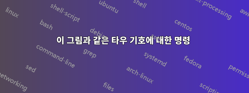이 그림과 같은 타우 기호에 대한 명령