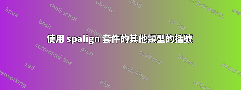 使用 spalign 套件的其他類型的括號