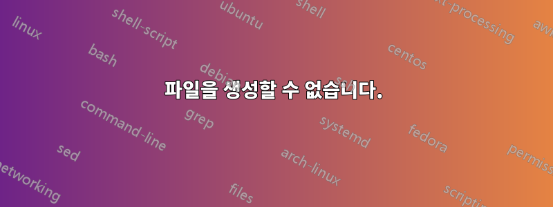 파일을 생성할 수 없습니다.