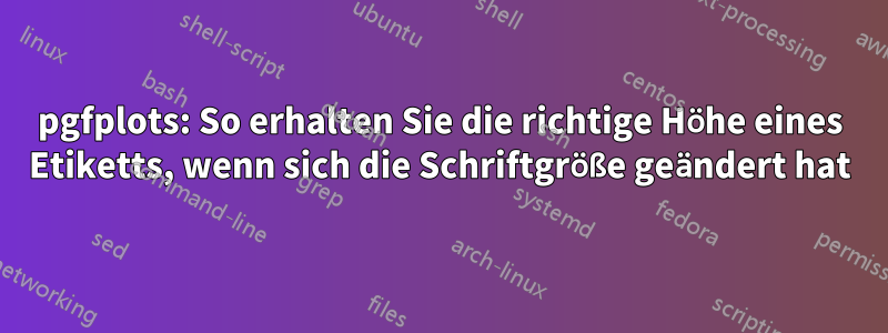 pgfplots: So erhalten Sie die richtige Höhe eines Etiketts, wenn sich die Schriftgröße geändert hat