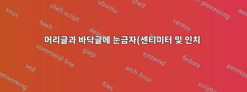 머리글과 바닥글에 눈금자(센티미터 및 인치) 그림이 이상하게 나타납니다.