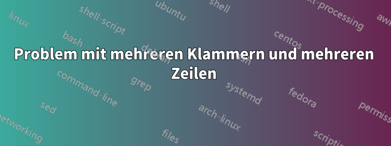 Problem mit mehreren Klammern und mehreren Zeilen