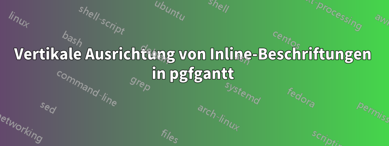 Vertikale Ausrichtung von Inline-Beschriftungen in pgfgantt