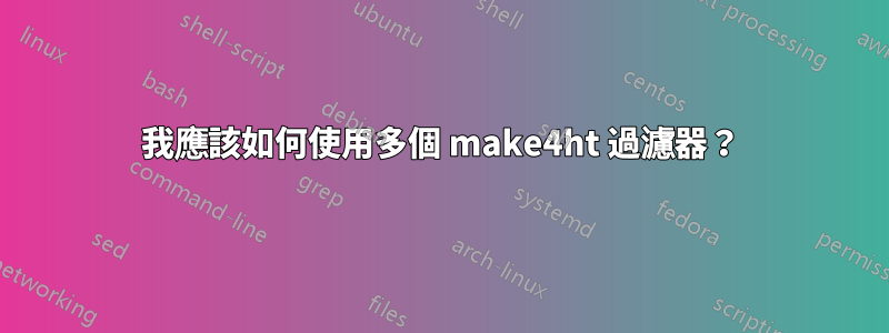 我應該如何使用多個 make4ht 過濾器？