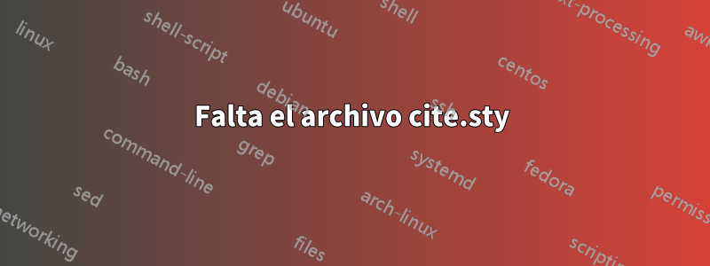 Falta el archivo cite.sty