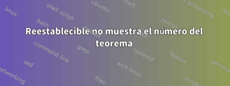 Reestablecible no muestra el número del teorema