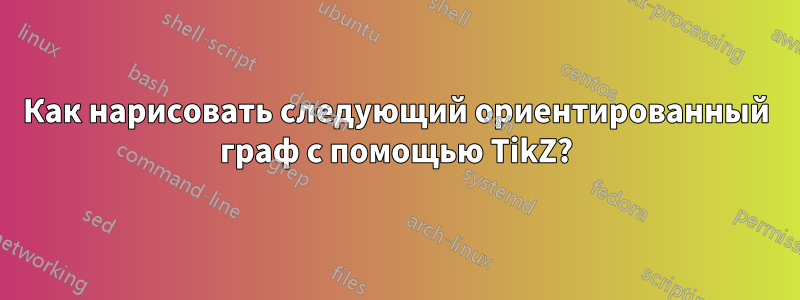 Как нарисовать следующий ориентированный граф с помощью TikZ?