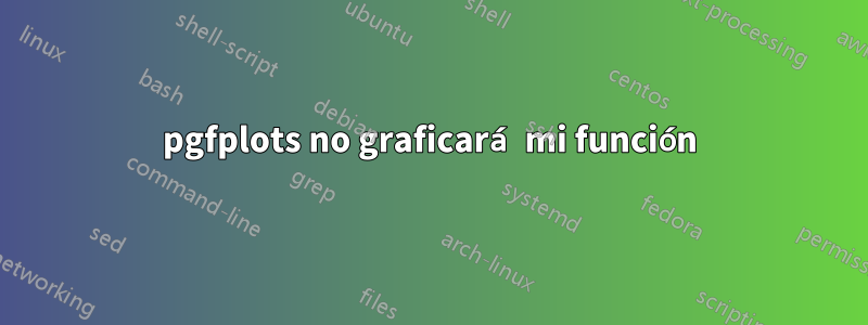 pgfplots no graficará mi función