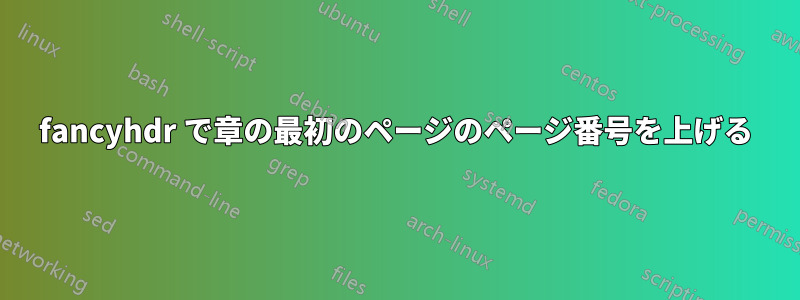 fancyhdr で章の最初のページのページ番号を上げる